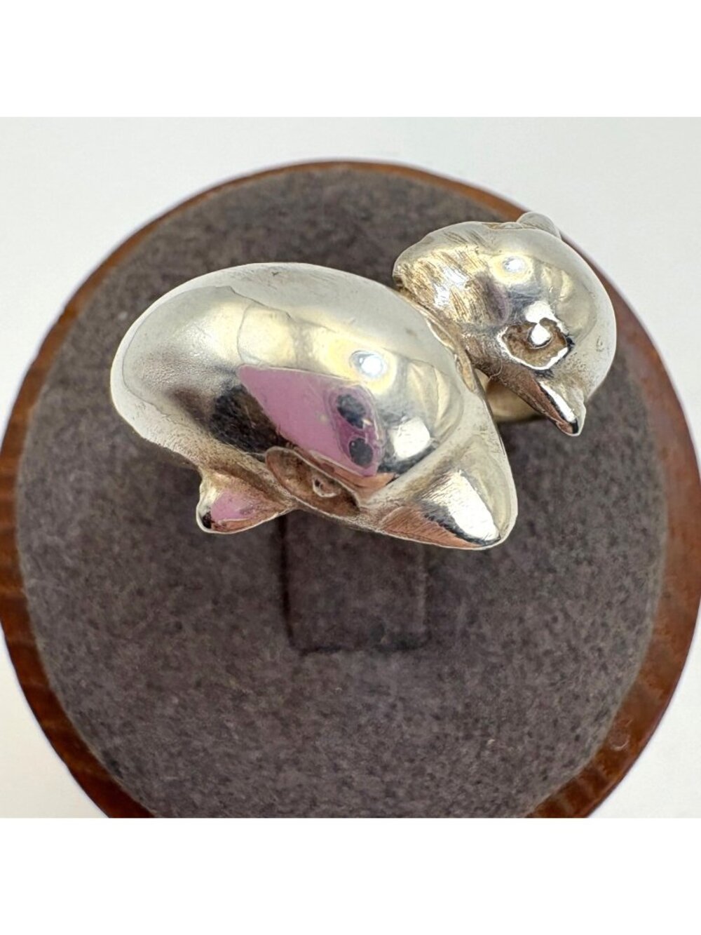 Dolphin Bypass Sterling Silver 925 Ring Mom & Child Theme Size 9